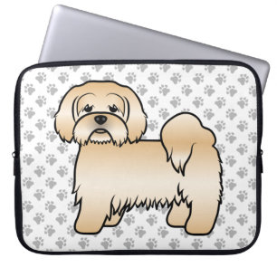 Housse Pour Ordinateur Portable Golden Lhasa Apso Jolie illustration de dessin de
