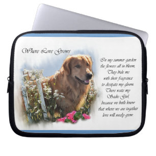 Housse Pour Ordinateur Portable Golden Retriever Été Jardin