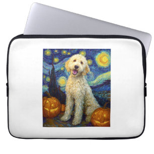 Housse Pour Ordinateur Portable Goldendoodle Chien Mignon Halloween Jack O Lantern