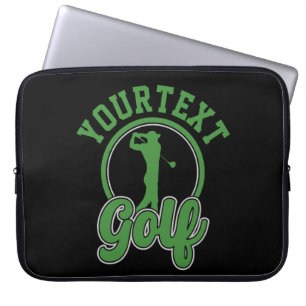 Housse Pour Ordinateur Portable Golf personnalisé AJOUTER NOM Retro Pro Golfer Swi