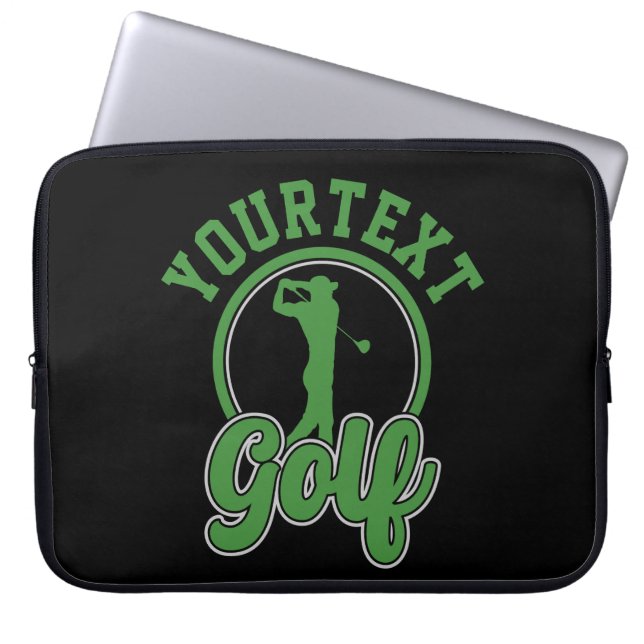 Housse Pour Ordinateur Portable Golf personnalisé AJOUTER NOM Retro Pro Golfer Swi (Devant)