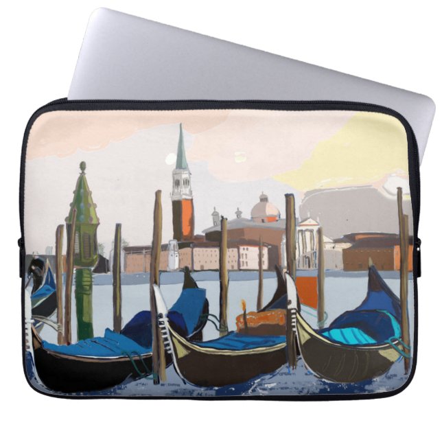 Housse Pour Ordinateur Portable Gondolas Tethered by St Marks Carré Venice (Devant)