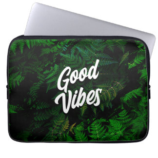 Housse Pour Ordinateur Portable Good Vibes Tropical Leaf Design