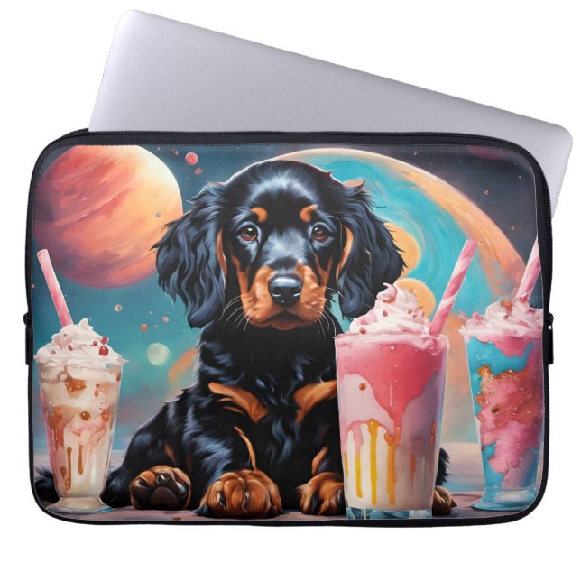 Housse Pour Ordinateur Portable Gordon Setter Puppy N Milkshakes (Devant)