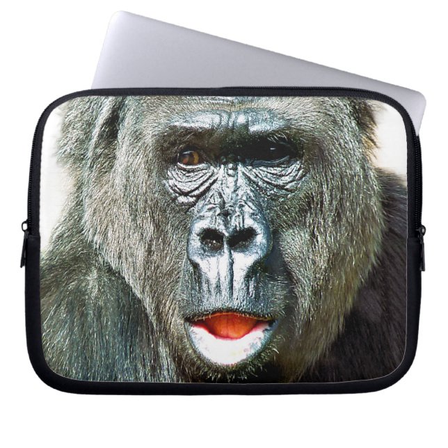 HOUSSE POUR ORDINATEUR PORTABLE GORILLE DRÔLE MIGNON (Devant)
