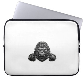 Housse Pour Ordinateur Portable Gorille En Colère Mordant Haltère iPho Motivation