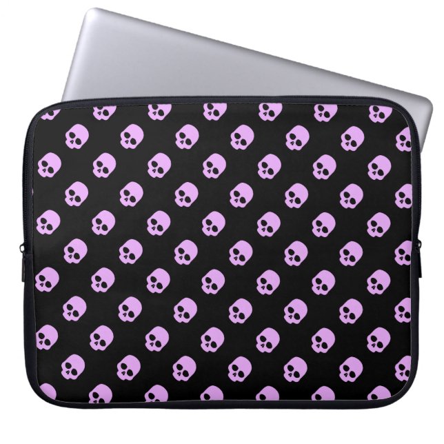 Housse Pour Ordinateur Portable Gote Goth Crânes roses (Devant)