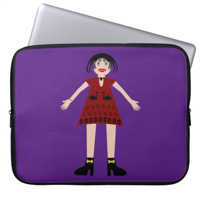 Housse Pour Ordinateur Portable Gothique Halloween Vampire Lady (Devant)