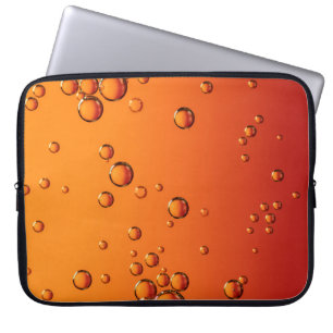 Housse Pour Ordinateur Portable gouttelettes d'eau sur la surface orange