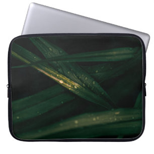 HOUSSE POUR ORDINATEUR PORTABLE GOUTTES D'EAU SUR LA FEUILLE VERTE
