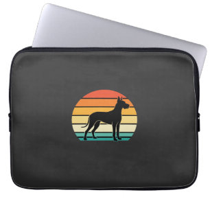 Housse Pour Ordinateur Portable Grand Danois Rétro Coucher de Soleil Silhouette de