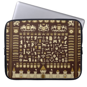 Housse Pour Ordinateur Portable Grand ensemble d'éléments héraldiques.