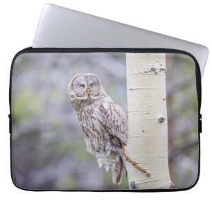 Housse Pour Ordinateur Portable Grande branche de tremble gris