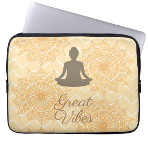 Housse Pour Ordinateur Portable Grande Vibes Pose Namaste Yoga