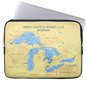 Housse Pour Ordinateur Portable Grands Lacs d'Amérique du Nord