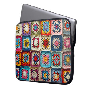 Housse Pour Ordinateur Portable Granny Carré Crocheted Quilt