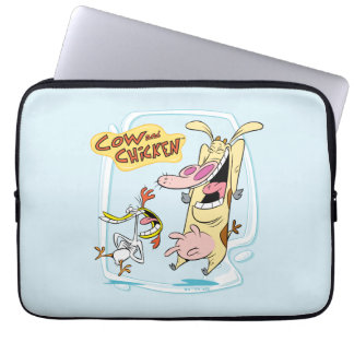 Housse Pour Ordinateur Portable Graphique de rire de vache et de poulet