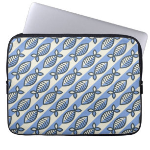 Housse Pour Ordinateur Portable Gras rétro poisson bleu