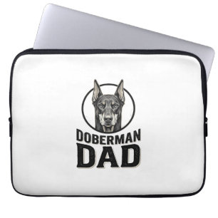 Housse Pour Ordinateur Portable Gravure Papa Doberman Vintage Design pour Amoureux