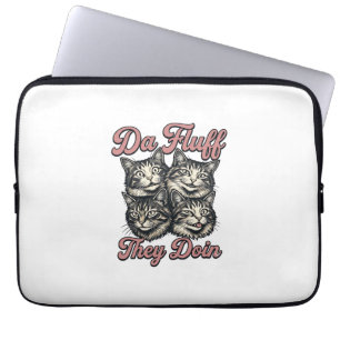 Housse Pour Ordinateur Portable Gravure vintage de chat drôle Da Fluff They Doin D