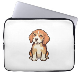 Housse Pour Ordinateur Portable Gravure vintage de chiot Beagle Art vectoriel_1
