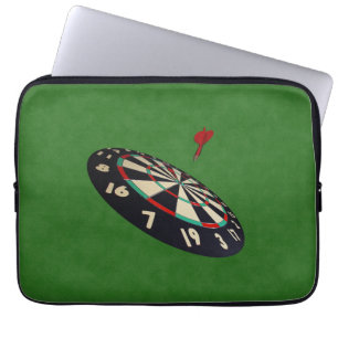 Housse Pour Ordinateur Portable Green Denim Darts Destination Bullseye,