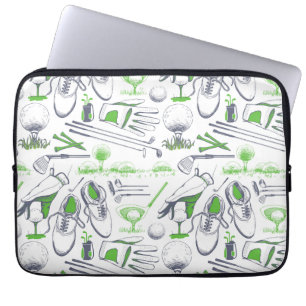 Housse Pour Ordinateur Portable Green Golf Icons Motif