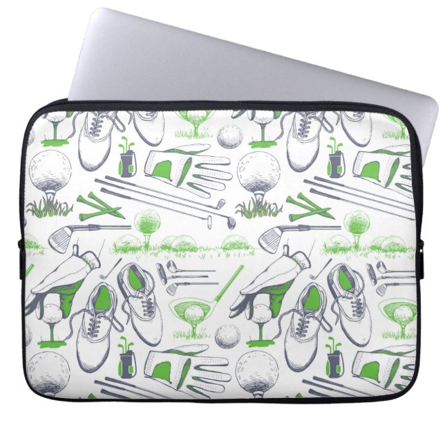 Housse Pour Ordinateur Portable Green Golf Icons Motif (Devant)