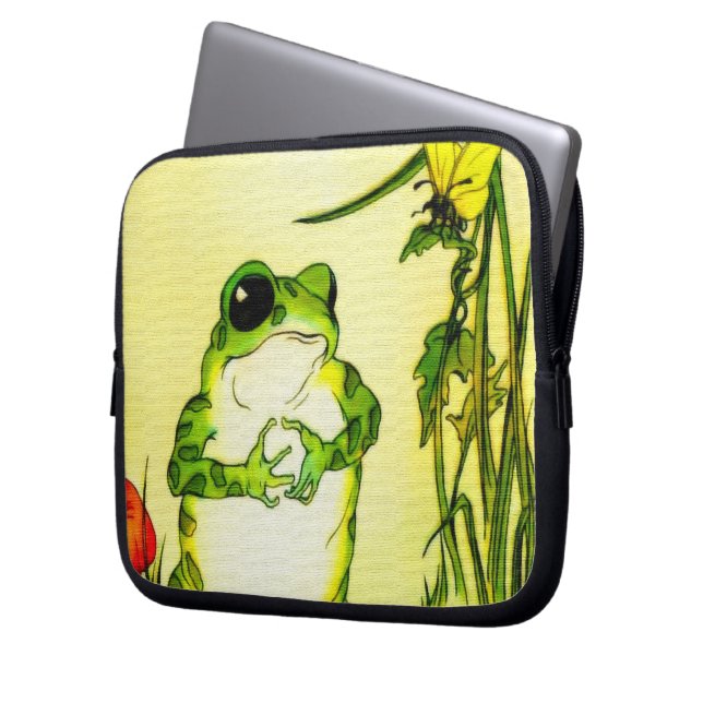 Housse Pour Ordinateur Portable Grenouille de tache de rousseur (devant gauche)