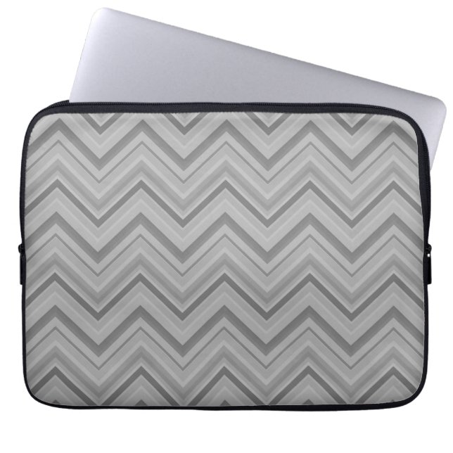 Housse Pour Ordinateur Portable Grey stripes zigzag (Devant)
