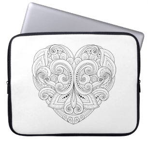 Housse Pour Ordinateur Portable Griffonnage abstrait de coeur