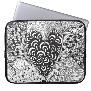 Housse Pour Ordinateur Portable Griffonnage inspiré de coeur
