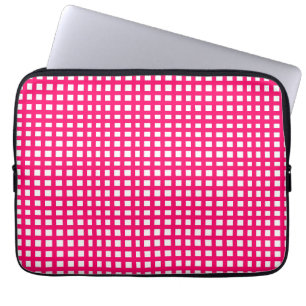 Housse Pour Ordinateur Portable grille de maillage carré rose