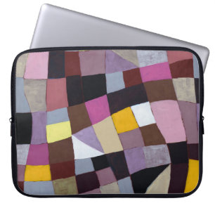 Housse Pour Ordinateur Portable Grille Irrégulière : Peinture Abstraite Violet-Jau