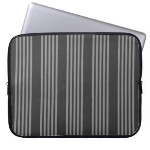 Housse Pour Ordinateur Portable Gris et charbon de bois cinq bandes motif