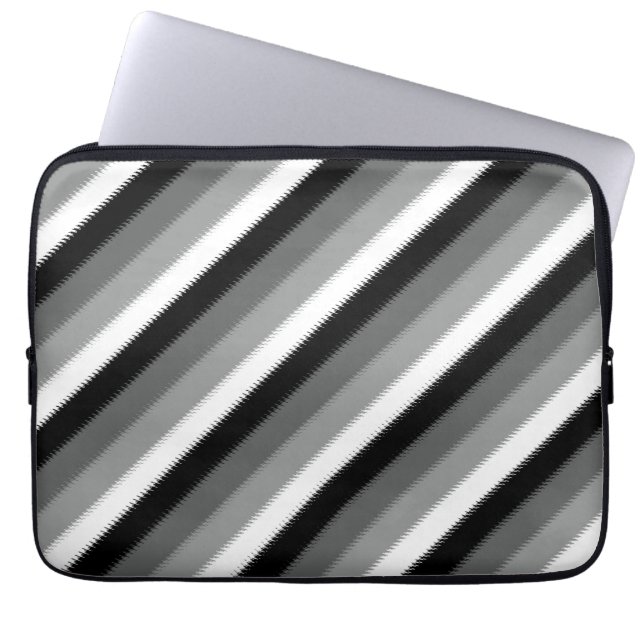 Housse Pour Ordinateur Portable Gris noir Gris cendré blanc (Devant)