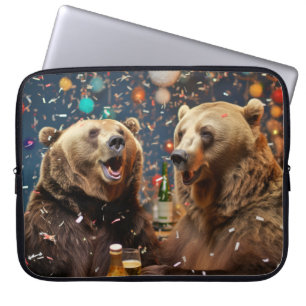 Housse Pour Ordinateur Portable Grizzly Oear Animal Fun Party fête heureux