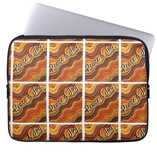 Housse Pour Ordinateur Portable Groovy Peace & Joy Repeating Pattern  (Devant)
