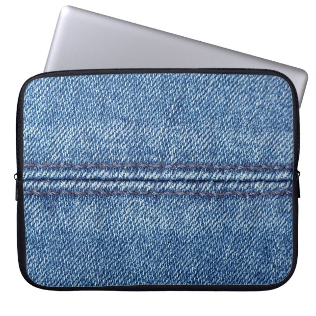 Housse Pour Ordinateur Portable Gros plan arrière - plan denim bleu (macro) (Devant)