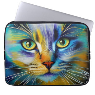 Housse Pour Ordinateur Portable Gros plan d'un chaton siamois coloré