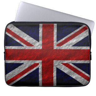 Housse Pour Ordinateur Portable Grunge Royaume-Uni Drapeau 2