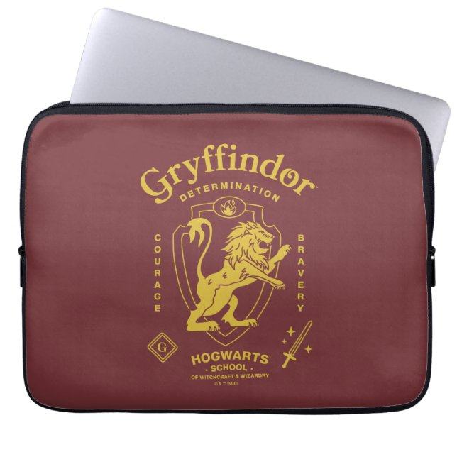 Housse Pour Ordinateur Portable GRYFFINDOR™ Determination Courage Bravery Crest (Devant)