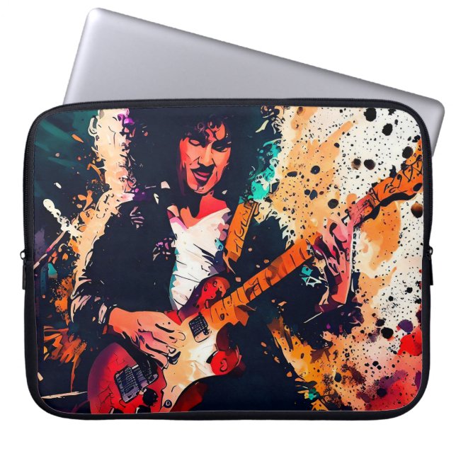 Housse Pour Ordinateur Portable guitariste cool (Devant)