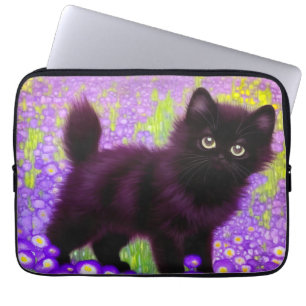 Housse Pour Ordinateur Portable Gustav Klimt Black Kitten