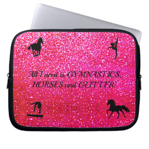 Housse Pour Ordinateur Portable Gymnastique Chevaux Parties scintillant Electroniq