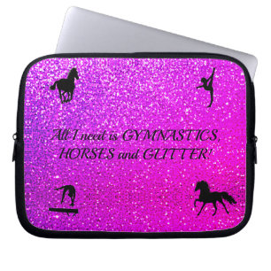 Housse Pour Ordinateur Portable Gymnastique Chevaux Parties scintillant Electroniq