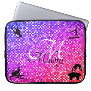 Housse Pour Ordinateur Portable Gymnastique Événements Monogram Sparkle Personnali
