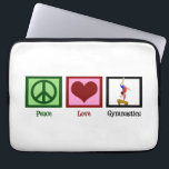 Housse Pour Ordinateur Portable Gymnastique mignonne<br><div class="desc">Un joli signe de paix,  un coeur,  et un gymnaste qui effectue un coup de pouce sur le faisceau. Peace Love Gymnastique.</div>