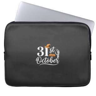 Housse Pour Ordinateur Portable Halloween 31 octobre Citrouille Sorcière Chapeau D