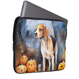 Housse Pour Ordinateur Portable Halloween Anglais Foxhound Avec Citrouille